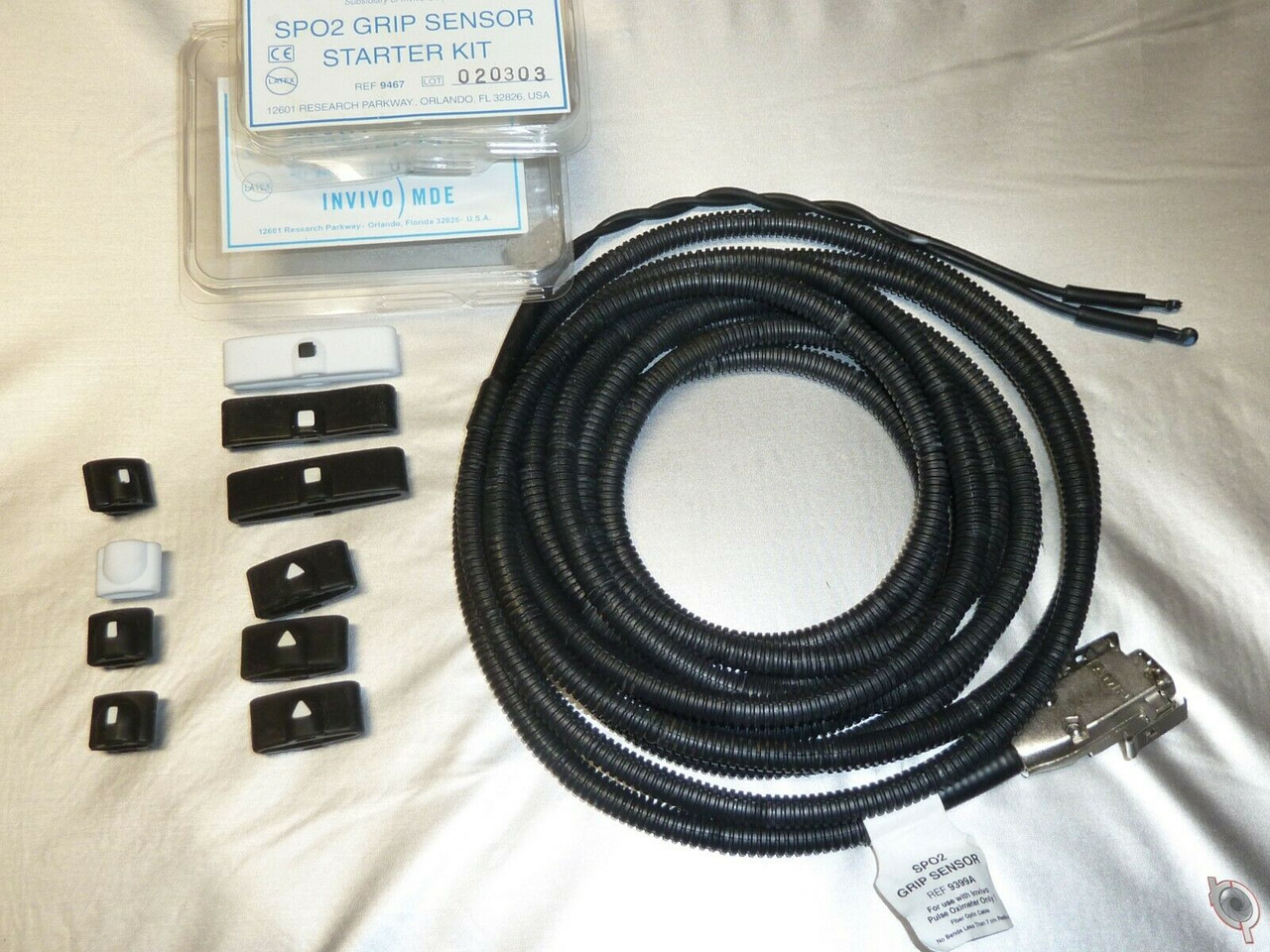 Invivo O2 Sensor Invivo 9399A MRI SpO2 Grip Sensor long fiber optic cable & 9567 Starter ...