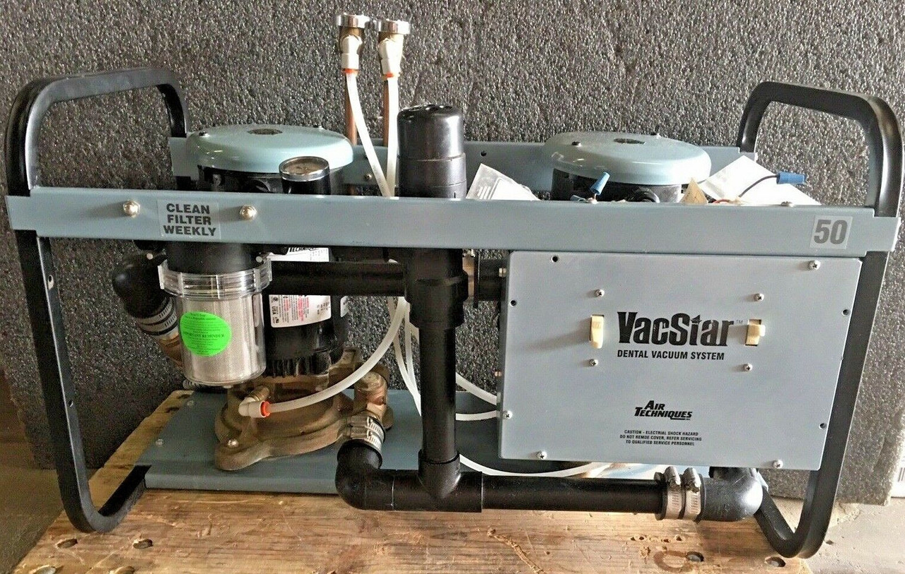 Air Techniques Vacstar 50 AS50 Dental WetRing 2HP Vacuum Dual Vac Pump