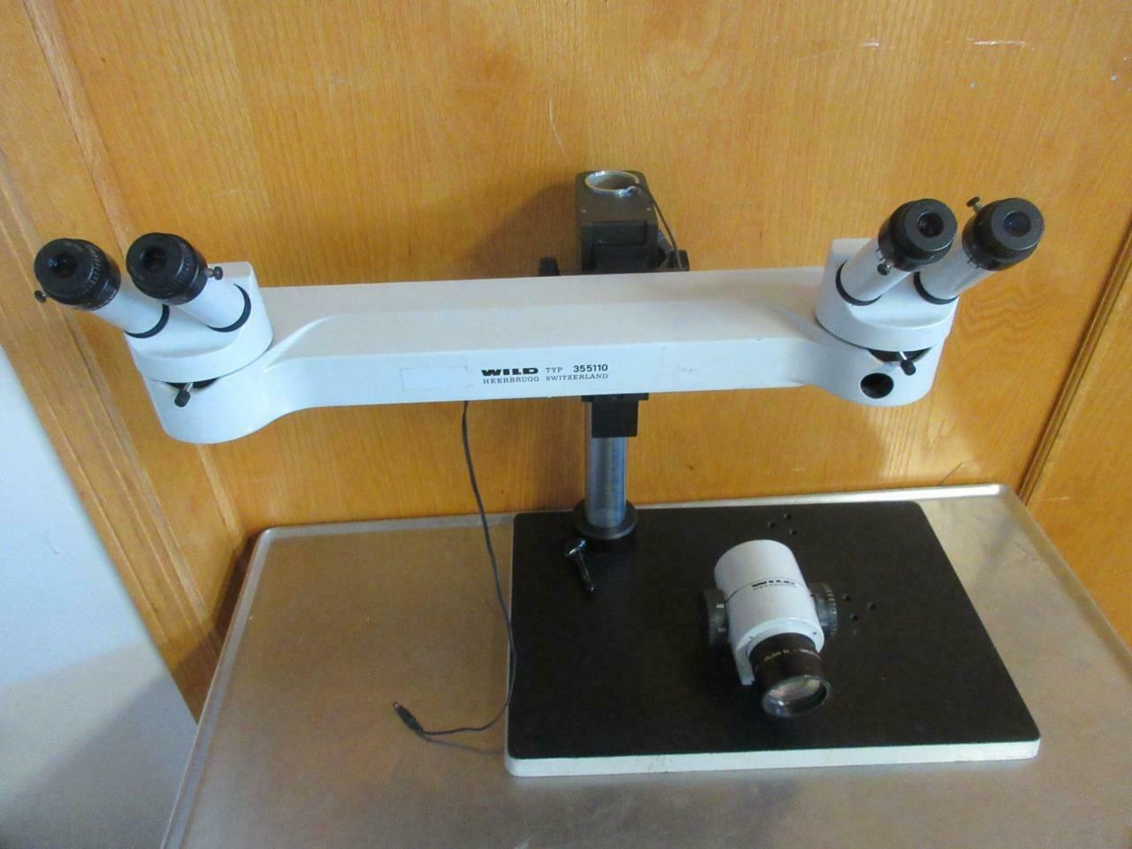 Wild Heerbrugg Typ 355110 W/ Stereo Microscope Heads Wild/Leica