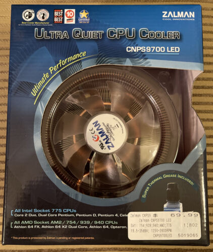 Brand New Zalman Ultra Quiet Cpu Cooler Cnps9700 Led Never Opened