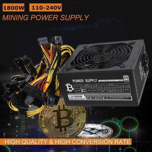 1800W Modular Mining Power Supply Psu 100-240V For 8 Gpu Eth Rig Ethereum  Miner