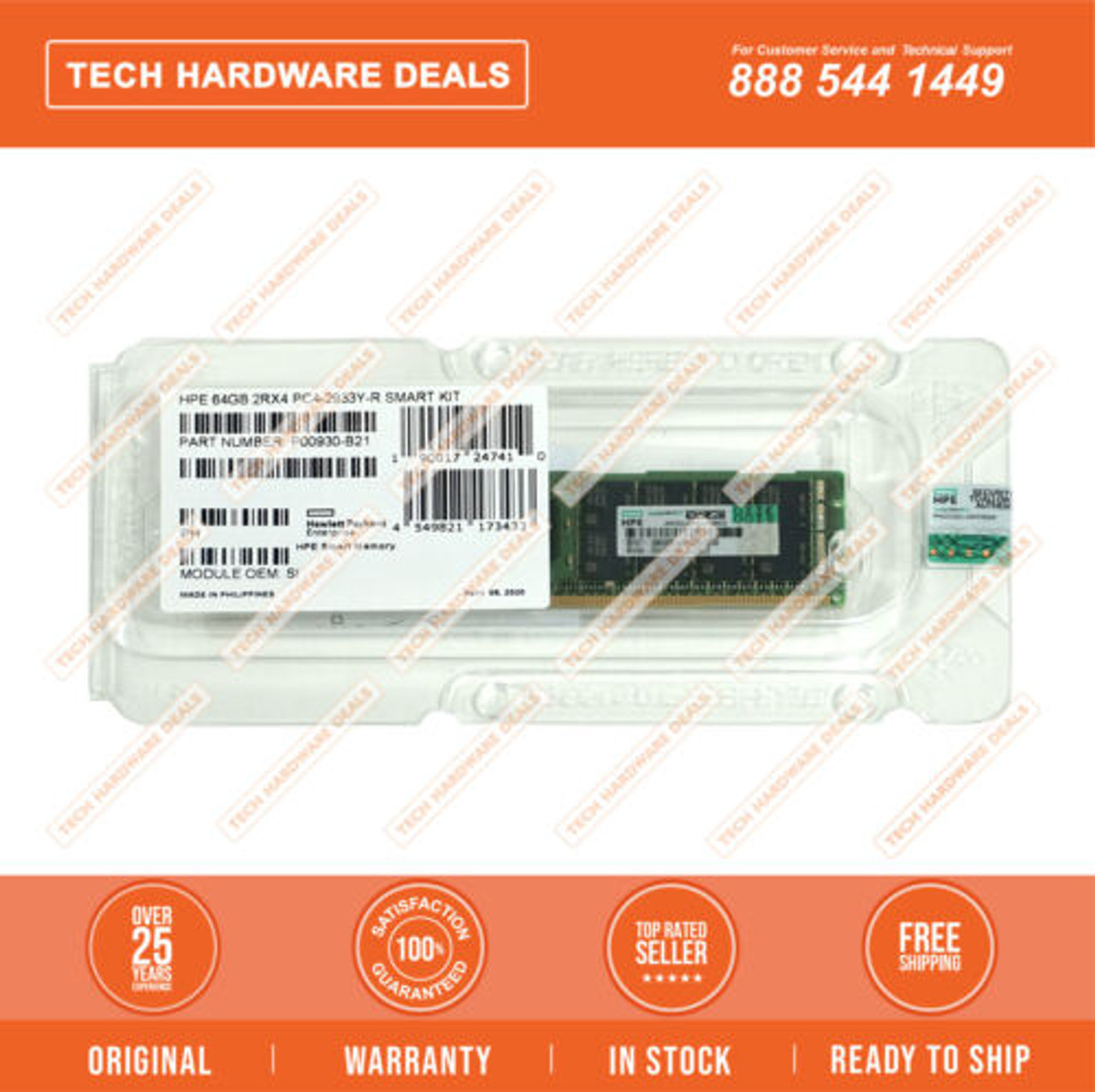 P06192-001 Retail Box Hpe 64Gb (1X64Gb) Dual Rank X4 Ddr4-2933 Cas-21-21-21 Reg - SPW Industrial