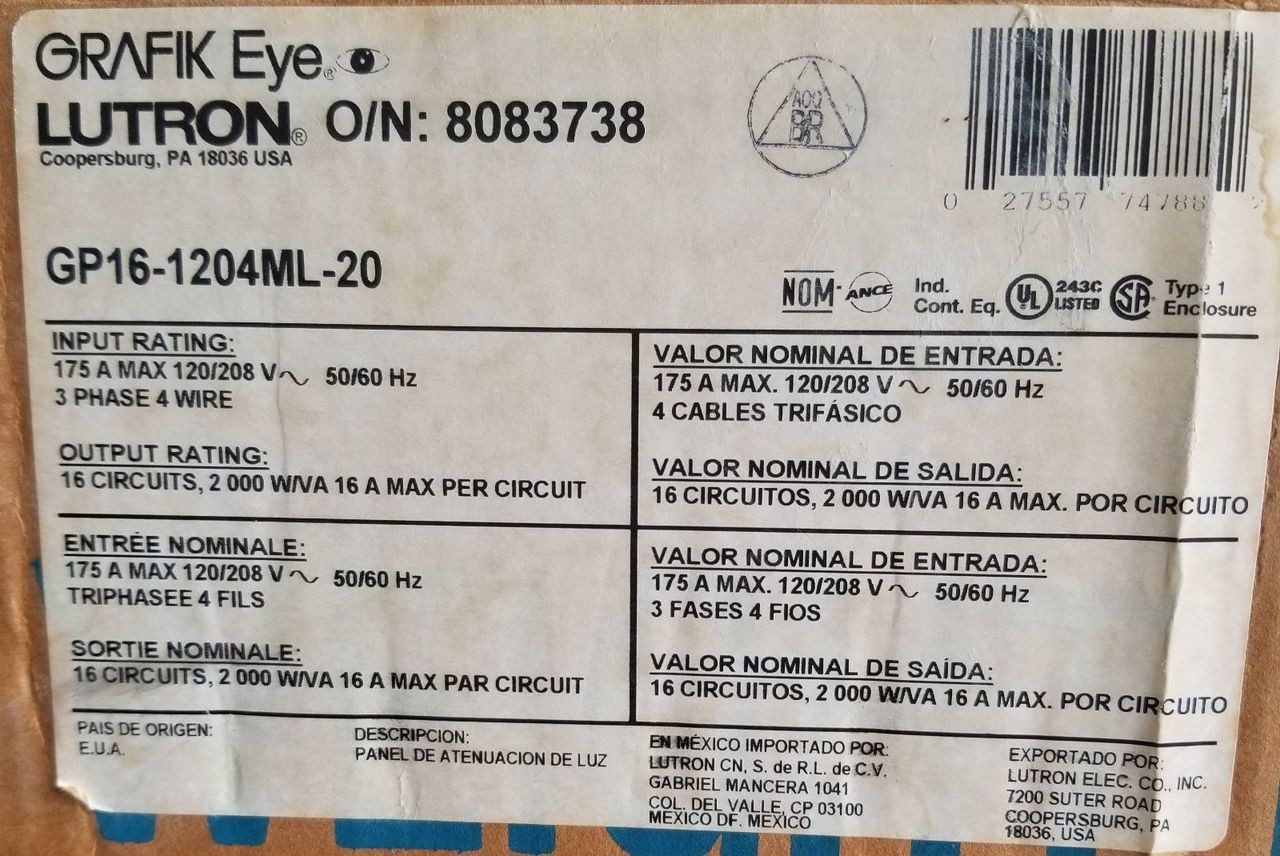 Lutron Grafik Eye Gp16 14ml Lutron Grafik Eye Gp16 14ml