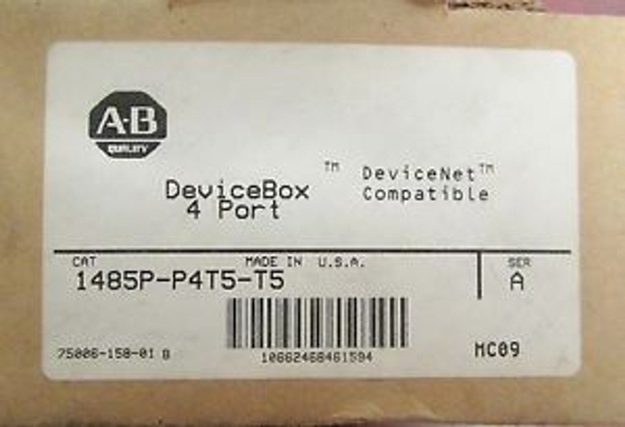 Allen Bradley Devicenet 4 Port Device Box 1485P P4T5 T5 - SPW