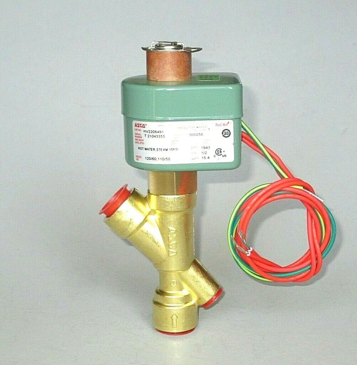 New Asco Hv2206491 Drain Solenoid Valve W Coil 1/2 Hot Water Steam