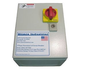 Elimia 3 Phase Disconnect Switch W/ Circuit Breaker & Enclosure 80 Amp ...