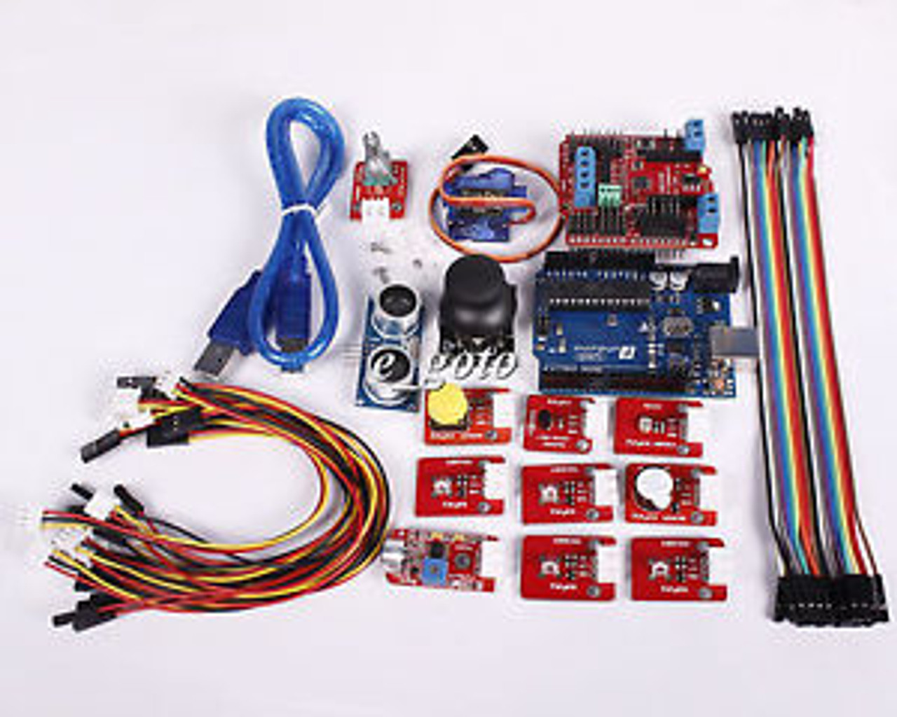 Buy Funduino UNO R3 + HCSR04 Ultrasonic + LED + Servo Motor Starter