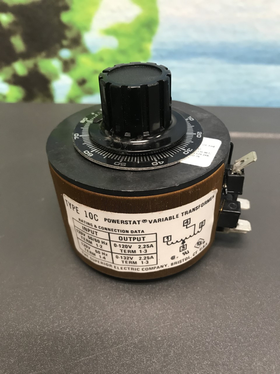 Superior Electric Powerstat 120V 50/60Hz 0-120V 2.25A Variable Transformer  10C