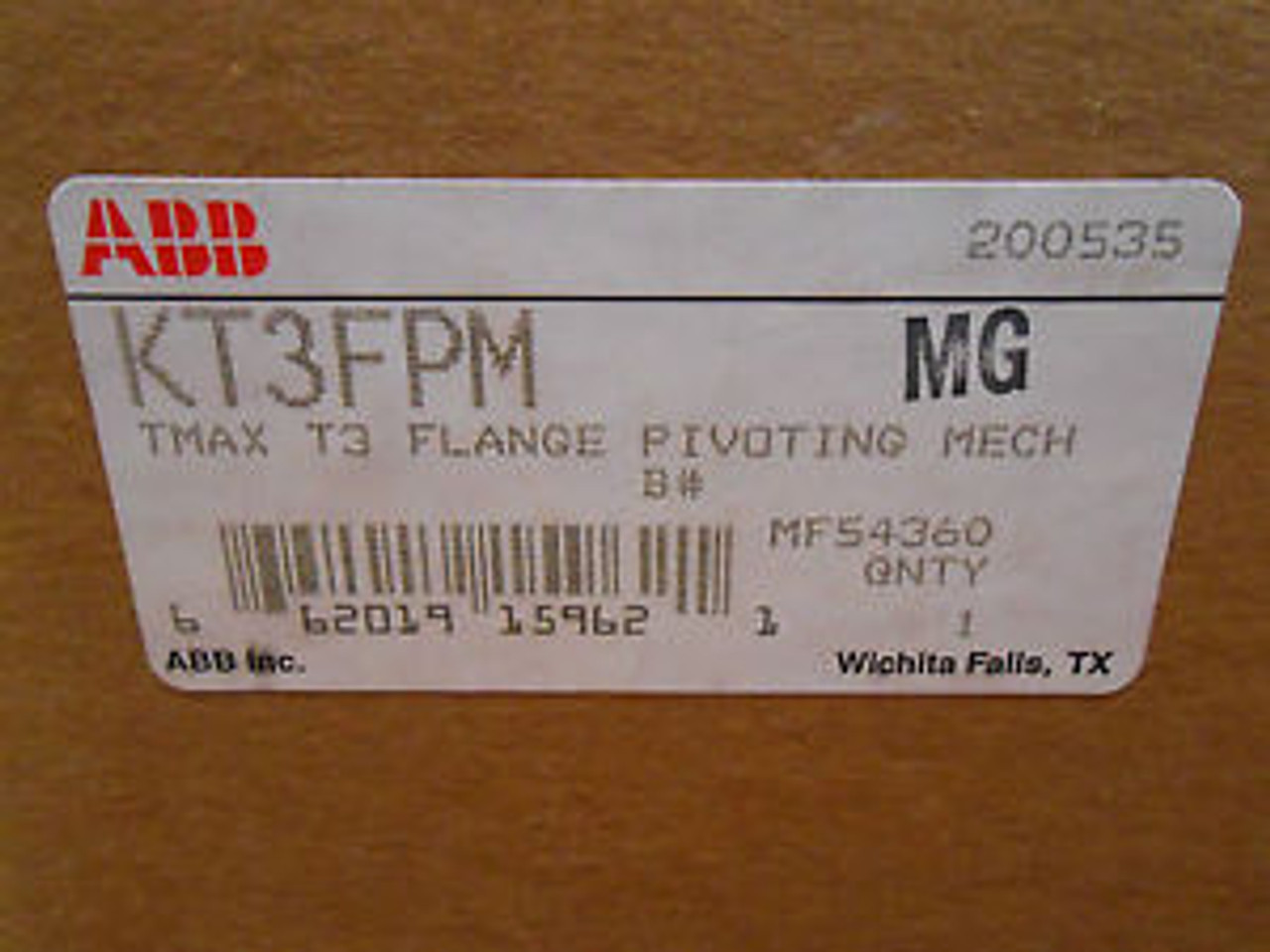 ABB KT3FPM Cable Operated Pivoting Mechanism T3 Flange for sale online 