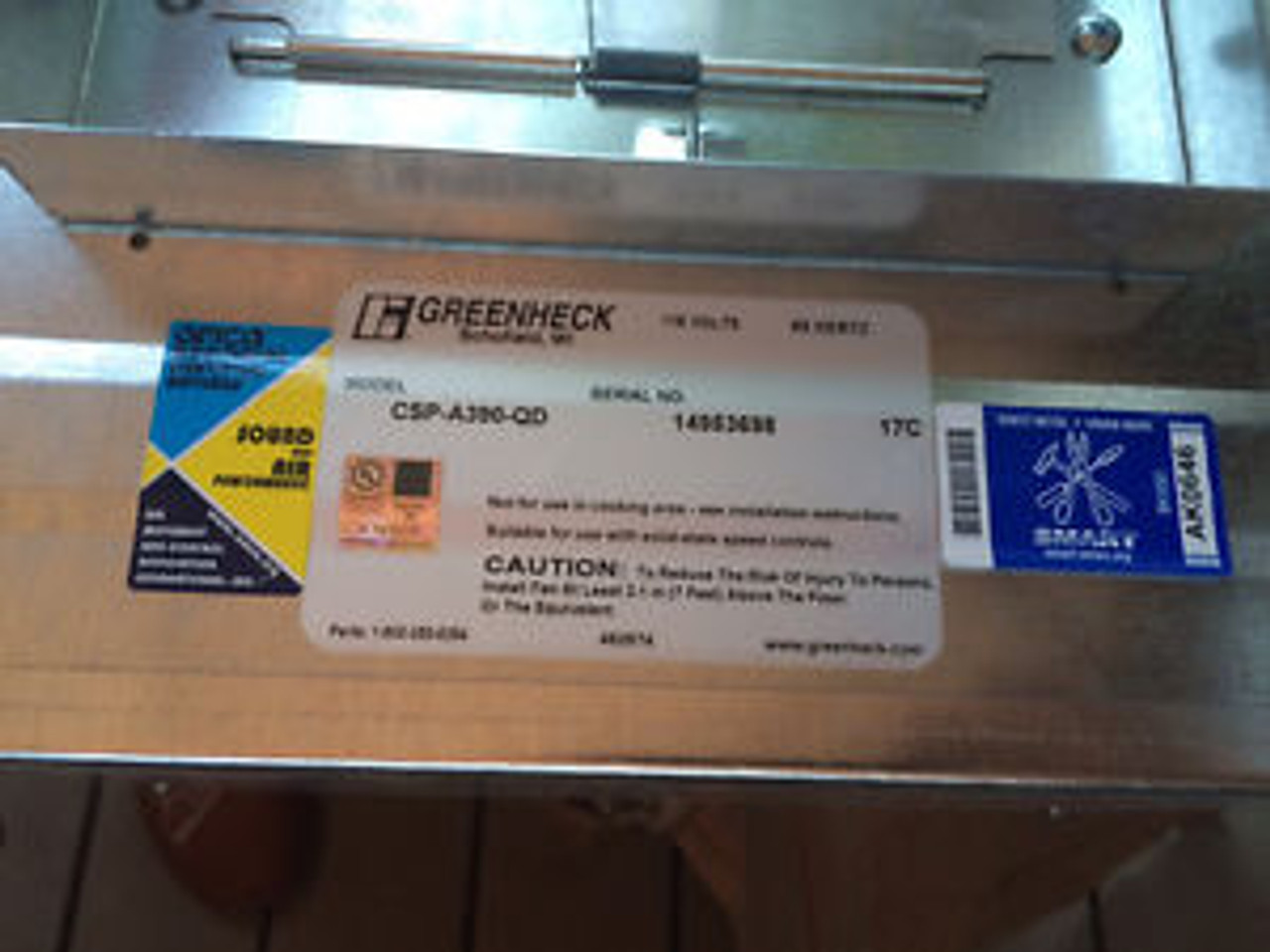 Greenheck CSPA390QD FAN BLOWER EXHAUST BRAND NEW SPW Industrial