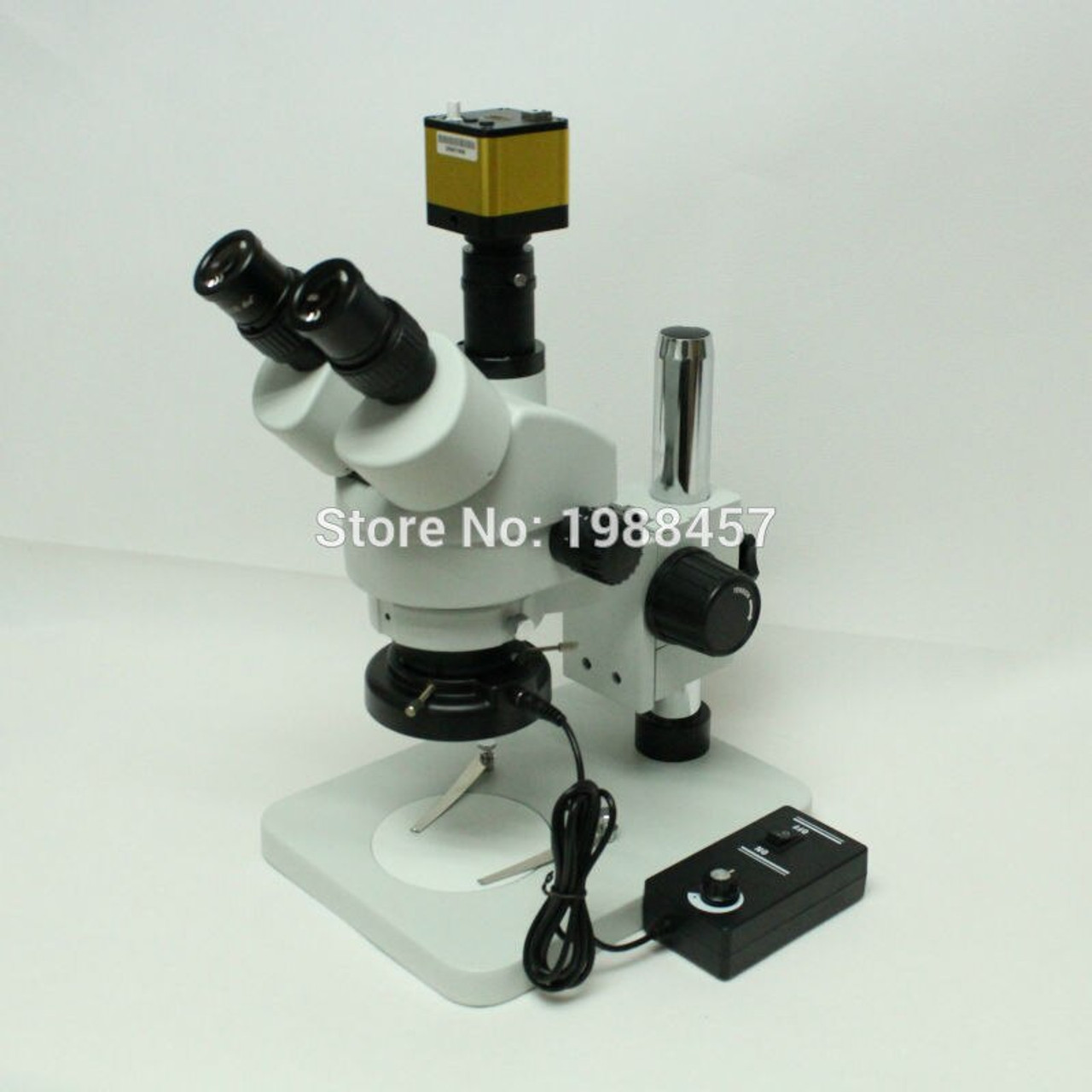 Continuous Zoom Binocular Visual 7X 45X Trinocular Stereo Microscope+ ...
