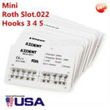 Azdent Dental Orthodontic Metal Bracket Braces Mini Roth Slot.022 Hooks 3 4 5