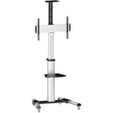 Tygerclaw Lcd8408Sm Mobile Display Stand With Tv Mounting Bracket And Dvd Shelf, Silver