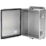 Hoffman A6044CHEMCSS, J Box, Cont. Hinge W/ Clamps, EMC, Type 4X, 6.00x4.00x4.00in, SS Type 304