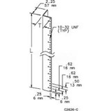 Hoffman A90RA19TH, Rack Angles, 19 In.Thru-Hole, Qty 2, Fits 90.06x24.06, Steel/Zinc