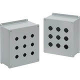 Hoffman E4SPBXM, Push Button Encl, Extra Deep, 4Pb X 22.5Mm, 8.25 X 6.47 In.