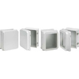 Hoffman RHJB1614HWPL2LG Raised Hinged Latch Wndw Cvr Encl, 17.31x15.30x8.19, Fiberglass