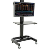 Orbit Mobile LCD/Plasma Cart with Power Outlets, Black