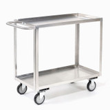Stainless Steel Stock Cart 2 Shelves Tray Top Shelf 36x24