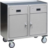 Stainless Steel Mobile Cabinet 2 Doors & 2 Drawers 36x18 1200 Lb.