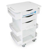 TrippNT-White Core DX Storage Cart with Extra Shelf and Clear Sliding Door, 23"W x 18"D x 35"H