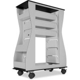 Trippnthourglass 2-Sided Aluminum Polyethylene Light Duty Cart, 24"W X 11"D X 32"H, Black