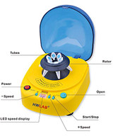 HWLAB Centrifuge Machine | 1K-12K RPM Multi-Speed Bench-Top Centrifuge Machine | Separate Blood, Plasma & PRP Samples | Micro Lab Centrifuge with 2 Rotors | Multiple Tube Capacity | 1 Year Warranty