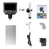 Digital USB Microscope,600X 4.3 LCD Display Electronic Video Magnifier,HD 3.6MP CCD,Adjustable 8 LEDs,1080P/720P/VGA Resolution with Metal Stand Built-in Rechargeable Lithium Battery