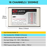 LA2016 USB Logic Analyzer Full 16 Channels 200MHz Sampling Rate with The English PC Software Handheld Instrument, Support Windows (32bit/64bit),Mac OS,Linux