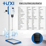 Overhead Stirrer 30-2200rpm +UXI RWD-SH Lab Labotary LCD Digital Overhead Electric Powerful Lab Stirrers Mixer Grinder Homogenizer Mix Industrial 20/40/50L (RWD50-1 Head)