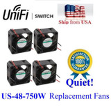 4X Quiet Version Replacement Fans For Ubiquiti Us-48-750W Unifi Switch 18Dba