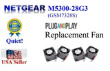 Netgear M5300-28G3 Set Of (4X) Quiet Replacement Fans For (Gsm7328S-200 V2H2)
