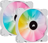 Icue Sp140 Rgb Elite Performance 140Mm White Pwm Dual Fan Kit With Lighting Node