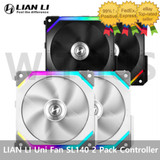 Lian Li Uni Fan Sl140 2 Pack Controller Cooler Argb 140Mm Dual Fan - Black, Whit