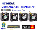 Pack Of 4X New Quiet Replacement Fans For Netgear M4300-52G-Poe+ (Gsm4352Pb/Pa)