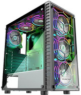Computer Gaming Case Atx Pc Case Pre-Installed 6Pcs Argb Fan Tempered Glass S6-B