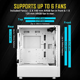 Antec Nx410 Atx Mid-Tower Case, Tempered Glass Side Panel, Full Side View,