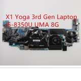 Motherboard For Lenovo Thinkpad X1 Yoga 3Rd Gen Mainboard I5-8350 Uma 8G 01Yn206