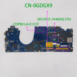 Cn-0Gdgx9 For Dell Laptop Latitude 5580 Cdp80 La-E151P I5-7440Hq Cpu Motherboard