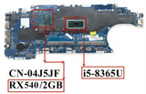 Cn-04J5Jf For Dell Precision 3540 With I5-8365U Workstation Laptop Motherboard