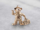 Gold Hitchhiking Bear Charm