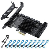 Pcie 1X Sata Card 10 Ports,6 Gbps Sata 3.0 Controller Pcie Expansion Card,Non