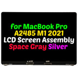 16" For Apple Macbook Pro 2021 M1 Lcd Screen Display Silver A2485 Space Gray