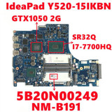 Motherboard For Lenovo Ideapad Y520-15Ikbn Dy512 Nm-B191 I5/I7 Cpu.Gtx1050Ti 4G