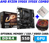 Amd Ryzen 9 5900X 5950X Cpu+Gigabyte B550M Ds3H Ac Wifi Bt Am4 Motherboard Combo