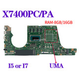 For Asus X7400Pc X7400Pa X3500Pa X3400Pc Motherboard I5 I7 Cpu Mainboard 8G 16G