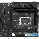 Motherboard Micro-Atx B760M Ddr4 Core I7 Cpu 12-13 Gen 32Gb Ram Gaming Pcie Pc