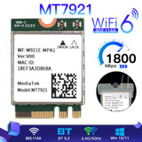 Wi-Fi 6 Mediatek Mt7921 Ngff M.2 Wifi Card Dual Band Wifi Bluetooth 5.2 Adapter
