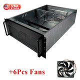 For     Computer 8X Gpu Computer Server Case Open Air Mining Frame + 6X Fans