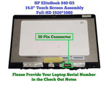 L18313-001 Hp Elitebook 840 G5 Fhd Lcd Display Panel Touch Screen Bezel